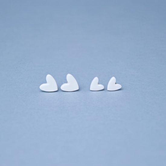 Earrings: White Hearts, Porcelain Jewels Studio Mallys