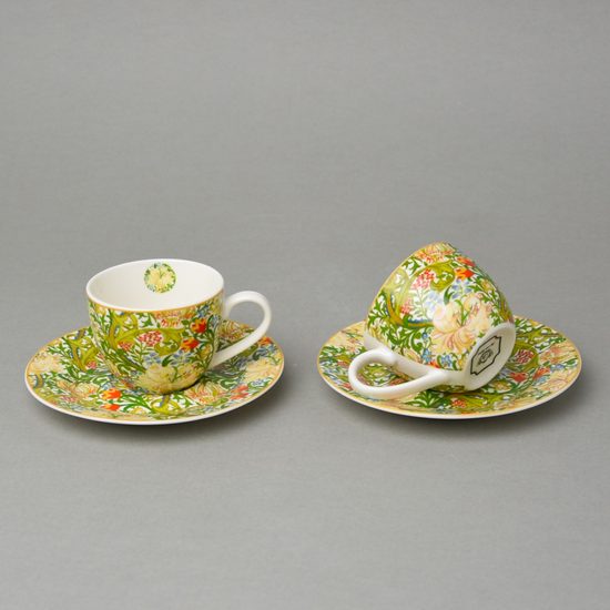 Cup espresso 110 ml + saucer 116 mm, William Morris, Golden lily, set of 2 pcs., porcelain Duo Gifts