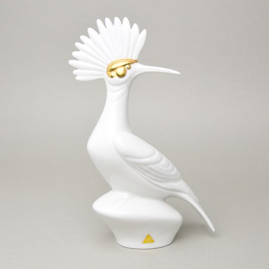 Dudek 28 cm, Bílá + zlato, Porcelánové figurky Duchcov