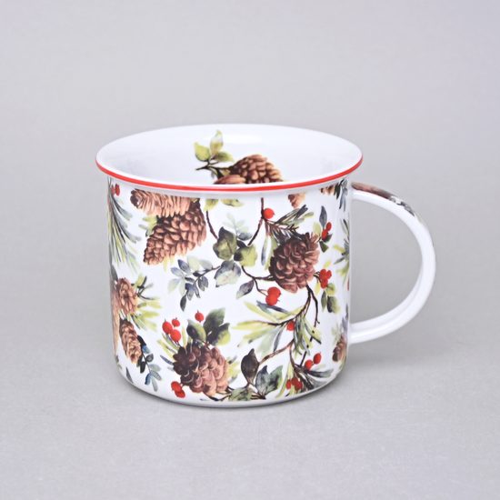 Hrnek Tina Fantazie, Šišky a Hloh, 380 ml, velký, Český porcelán a.s.