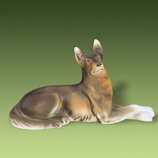 Wolf-dog 17 x 7 x 9 cm, Porcelain Figures Duchcov