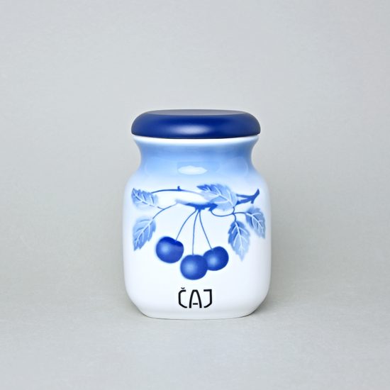 Salt dose 0,6 l, Thun 1794 Carlsbad porcelain, BLUE CHERRY