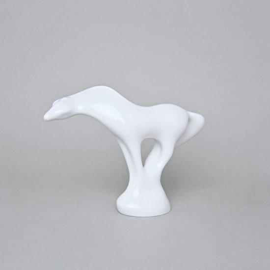 Klisnička 14,5 x 5,5 x 19 cm, bílé, Porcelánové figurky Duchcov