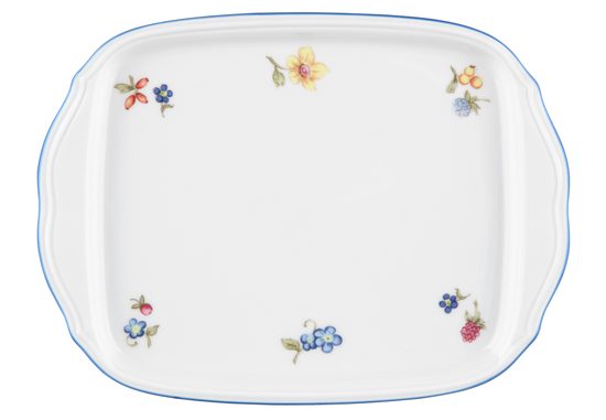 Butter plate 20 x 12,7 cm, Sonate 34032 flowers, Seltmann porcelain