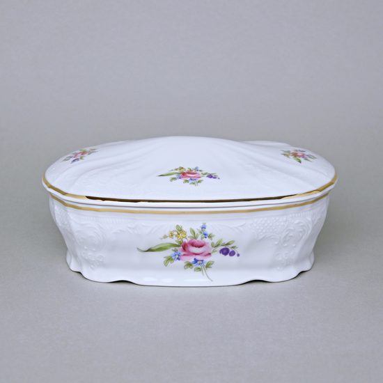 Dóza na cukrovinky 2,1 l, Thun 1794, karlovarský porcelán, BERNADOTTE míšeňská růže