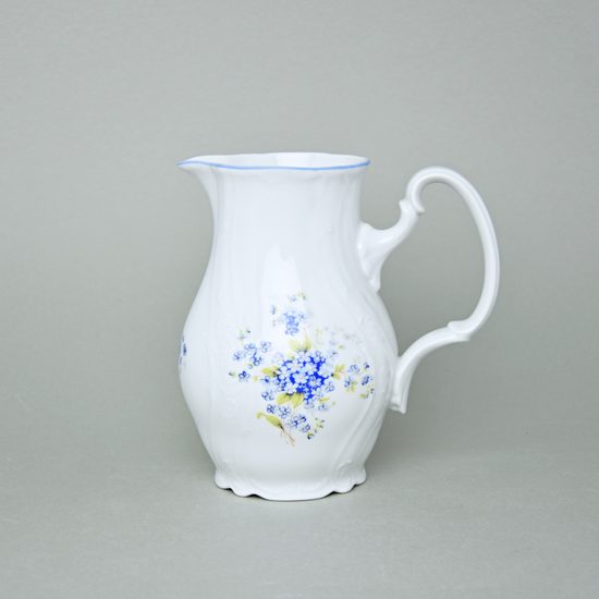 Creamer / Jug 1 l, Thun 1794 Carlsbad porcelain, BERNADOTTE Forget-me-not-flower