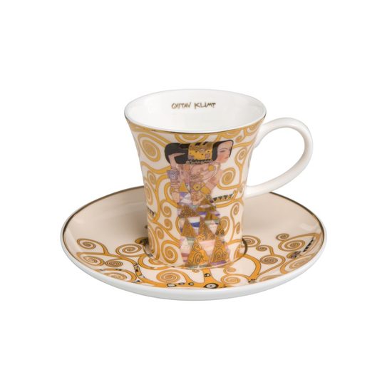 Cup and saucer Gustav Klimt - Expectation, 0,1 l / 12 cm, Fine Bone China, Goebel