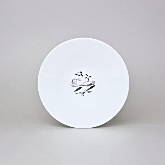 Bohemia black: Talíř dezertní 20 cm, design Jiří Pelcl, černý cibulák, Český porcelán a.s.