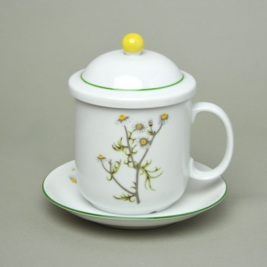 Mug 400 ml with cap and strainer, Chamomile, Atelier Lesov