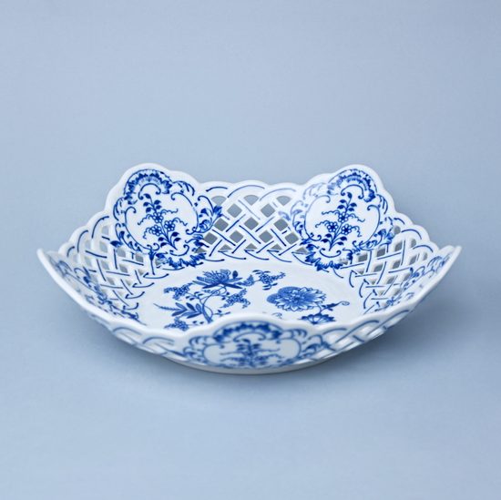 Dish pentagonal perforated 24 cm, Original Blue Onion Pattern