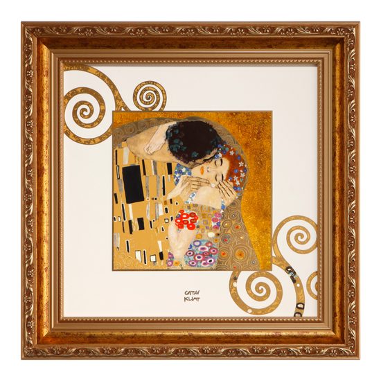 Picture The Kiss 31,5 / 31,5 / 4,5 cm, porcelain, G. Klimt, Goebel