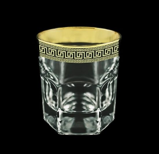 Astra Gold: Whisky and cognac glass 280 ml, Crystal, Antique Golden Black decor
