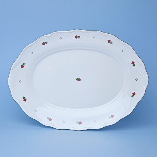 Dish oval 36 cm, Verona red flowers + green, G. Benedikt 1882