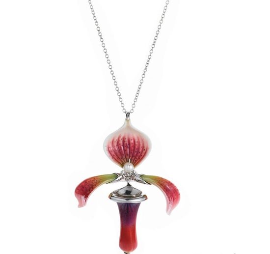 Necklace, Orchidea, FRANZ jewellery porcelain