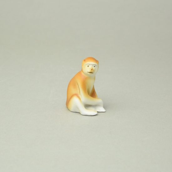 Opička sedící 5 x 3,5 x 6,5 cm, Porcelánové figurky Duchcov