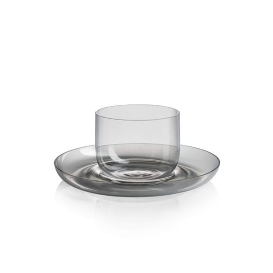 Kávový set na espresso 114 ml Drop Šedý kouř, sklárna Květná