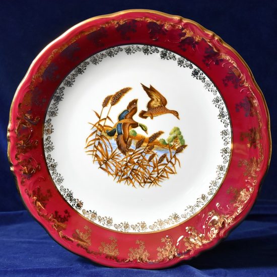 Dish round deep 32 cm, Hunting, Carlsbad porcelain