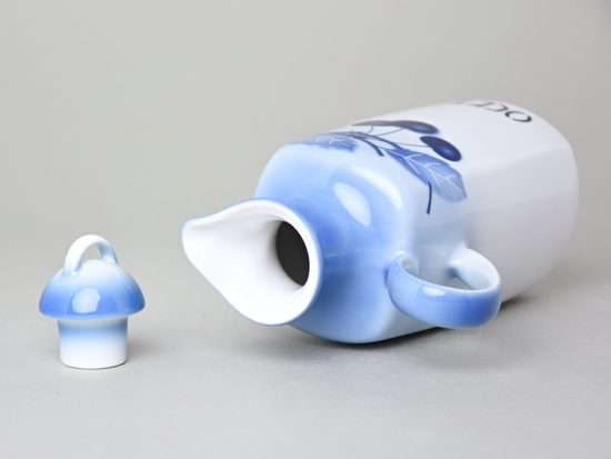 Víčko ke karafě / láhvi na ocet/olej 0,5 l, Thun 1794, karlovarský porcelán, BLUE CHERRY