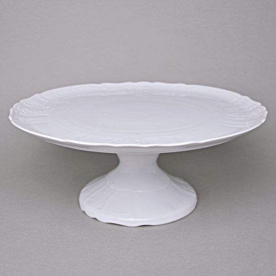 Talíř dortový na noze 32 cm, Thun 1794, karlovarský porcelán, BERNADOTTE bílá