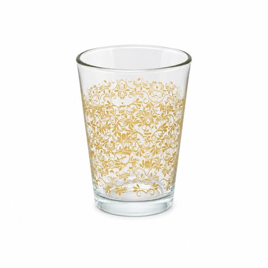 Sklenice 280 ml, ZLATÉ ORNAMENTY, Solbika Glassworks Poland