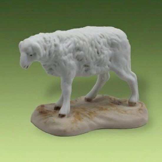 Sheep On A  Pedestal, 6,5 x 11,5 x 8 cm, Pastel, Porcelain Figures Duchcov