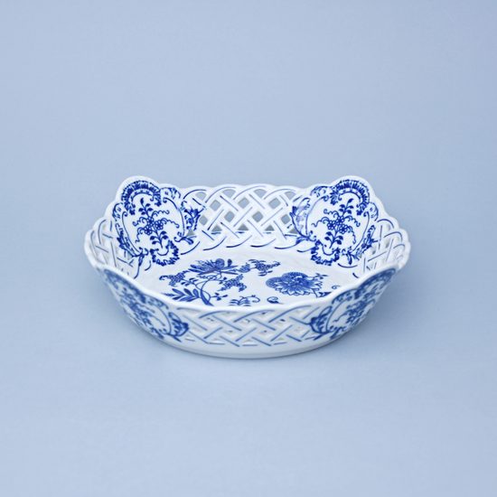 Dish square perforated 21 cm, Original Blue Onion Pattern
