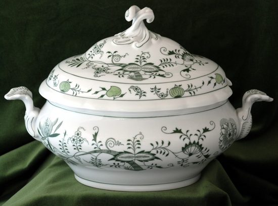 Vegetable (soup) bowl 3,00 l, Green Onion Pattern, Cesky porcelan a.s.