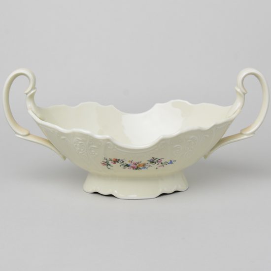 Mísa na ovoce s uchy 36 cm, Thun 1794, karlovarský porcelán, BERNADOTTE ivory + kytičky