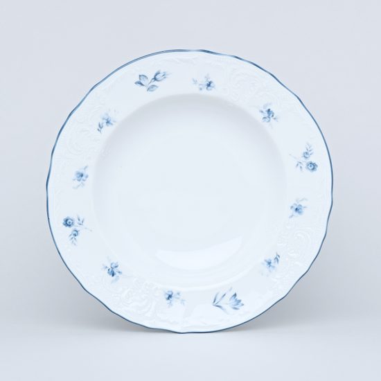 Plate deep 23 cm, Thun 1794 Carlsbad porcelain, BERNADOTTE blue flower