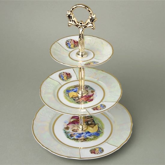 The Three Graces: Compartment dish 3 pcs., 34 cm, Thun 1794 Carlsbad porcelain, BERNADOTTE