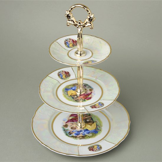 Tři Grácie: Etažer 34 cm, Thun 1794, karlovarský porcelán, BERNADOTTE