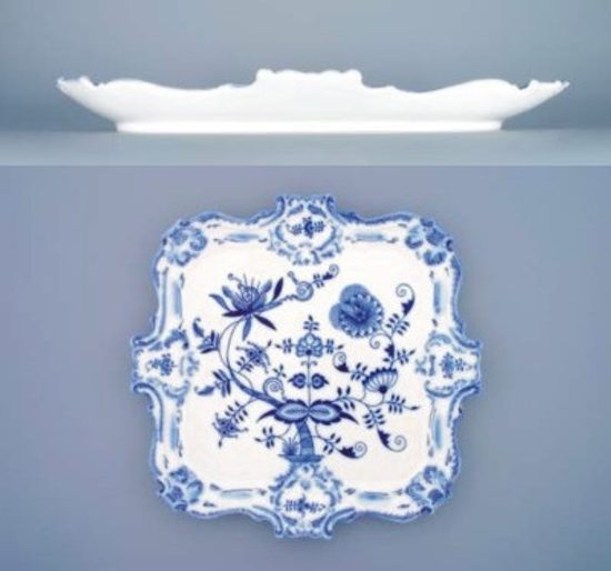 Tray embossed 35 x 35 cm, Original Blue Onion Pattern