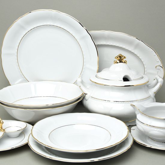 Dining set for 6 persons, Sonata, golden lines, Leander 1907