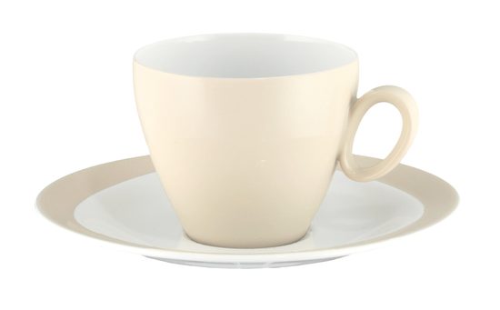 Coffee cup and saucer, Trio 23600 Vanilla, Seltmann Porcelain