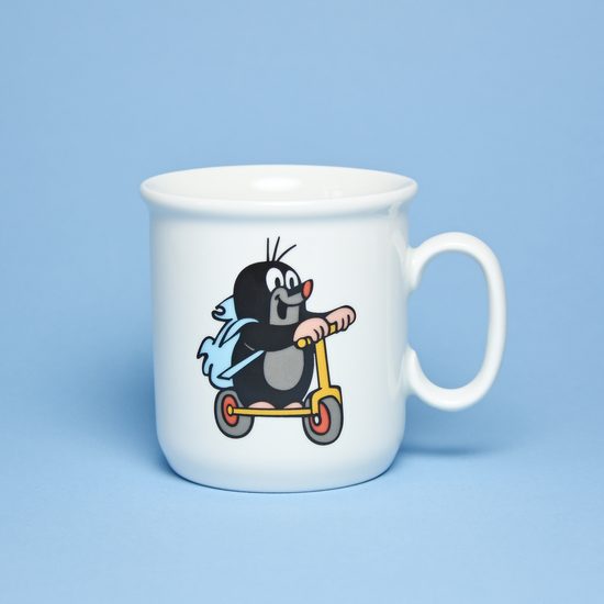 Mug Mole and scooter by Zdenek Muller 0,2 l, Thun 1794 Carlsbad porcelain