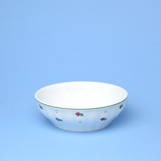 Miska válcová 17 cm, Benedikt červené kvítí + zelená, G. Benedikt 1882