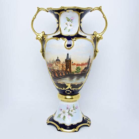 Decorative vase Praha (Prague) 60 cm, Haas and Czjzek, hand painted by Radka Vidímová