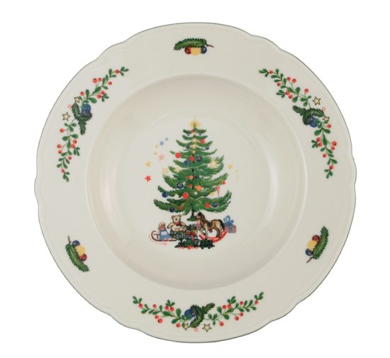 Plate deep 23 cm, Marie-Luise 43607 Christmas, Seltmann Porcelain