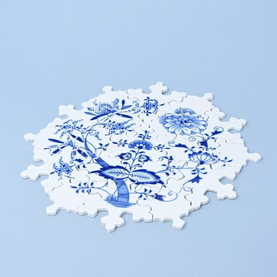 Blue Onion Puzzle 24 cm, 19 pieces, Original Blue Onion Pattern