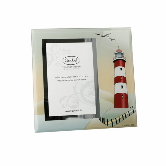 Home Accessories: Lighthouse - Picture glass frame 20 x 20 cm, Goebel porcelain