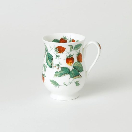 Alpine strawberry: Mug Eleanor 320 ml, english fine bone china, Roy Kirkham