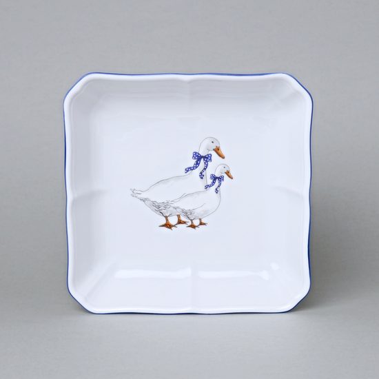 Mísa salátová čtyřhranná 18 cm, husy, Český porcelán a.s.