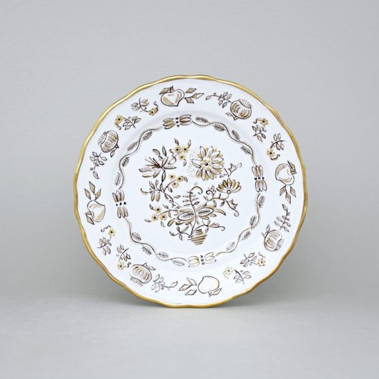 Elegance: Dessert Plate 19 cm, Gold + Black, Hand-decorated by Vilém Janoušek, Český porcelán a.s