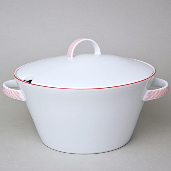 Soup tureen 3 l, Thun 1794, karlovarský porcelán, TOM red line