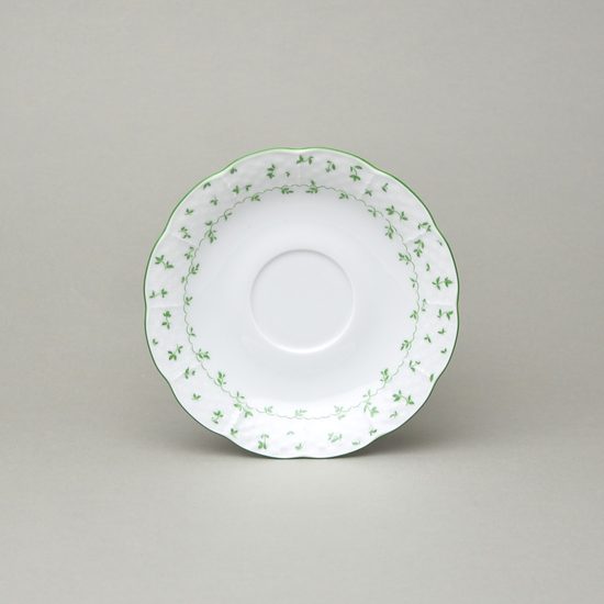 NATÁLIE zelené kvítky: Podšálek 155 mm, Thun 1794, karlovarský porcelán