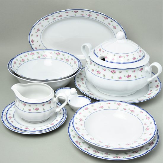 Dining set for 6 persons, Thun 1794 Carlsbad porcelain, ROSE 80061