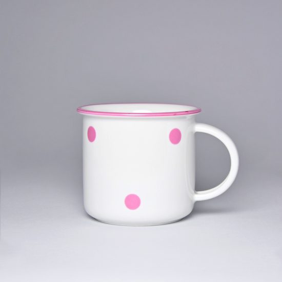 Hrnek Tina střední 240 ml, růžové puntíky, Český porcelán a.s.