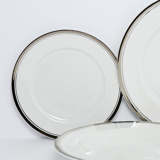 Dessert plate 19 cm, Sabina, platinum rim, Leander Loučky