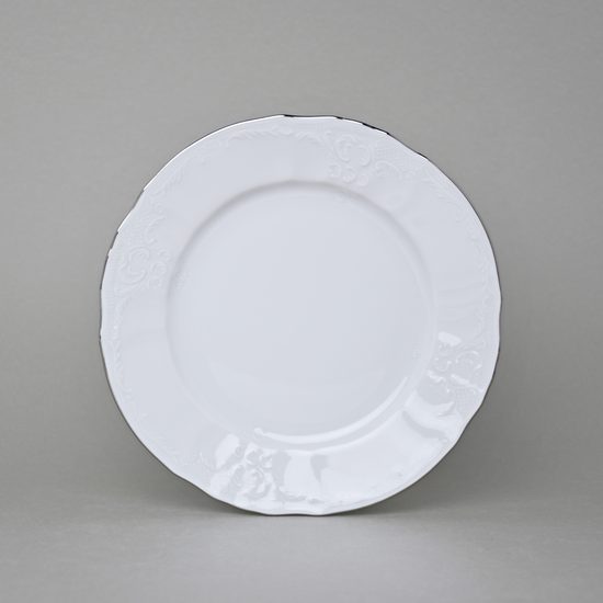 Plate dessert 19 cm, Thun 1794, Carlsbad porcelain, BERNADOTTE platinum