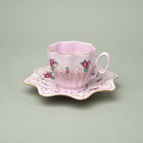 Cup140 ml + saucer 160 mm Klára, decor no 417, Rose China Chodov